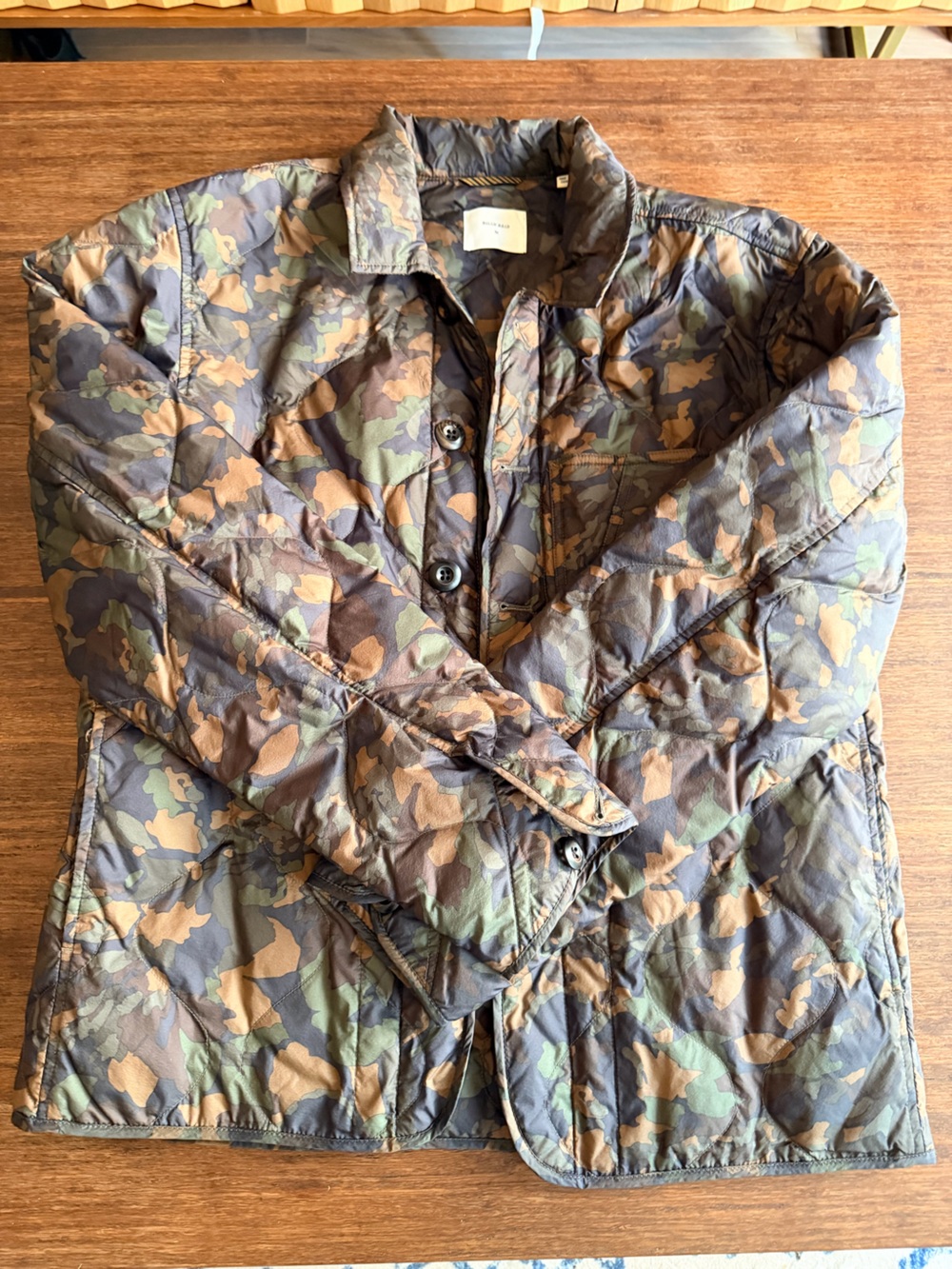 Billy Reid Quilted Camouflage Puffer Jacket - Olive, Brown